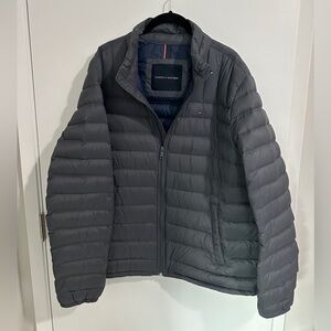 Tommy Hilfiger gunmetal grey downy puffer light and warm
